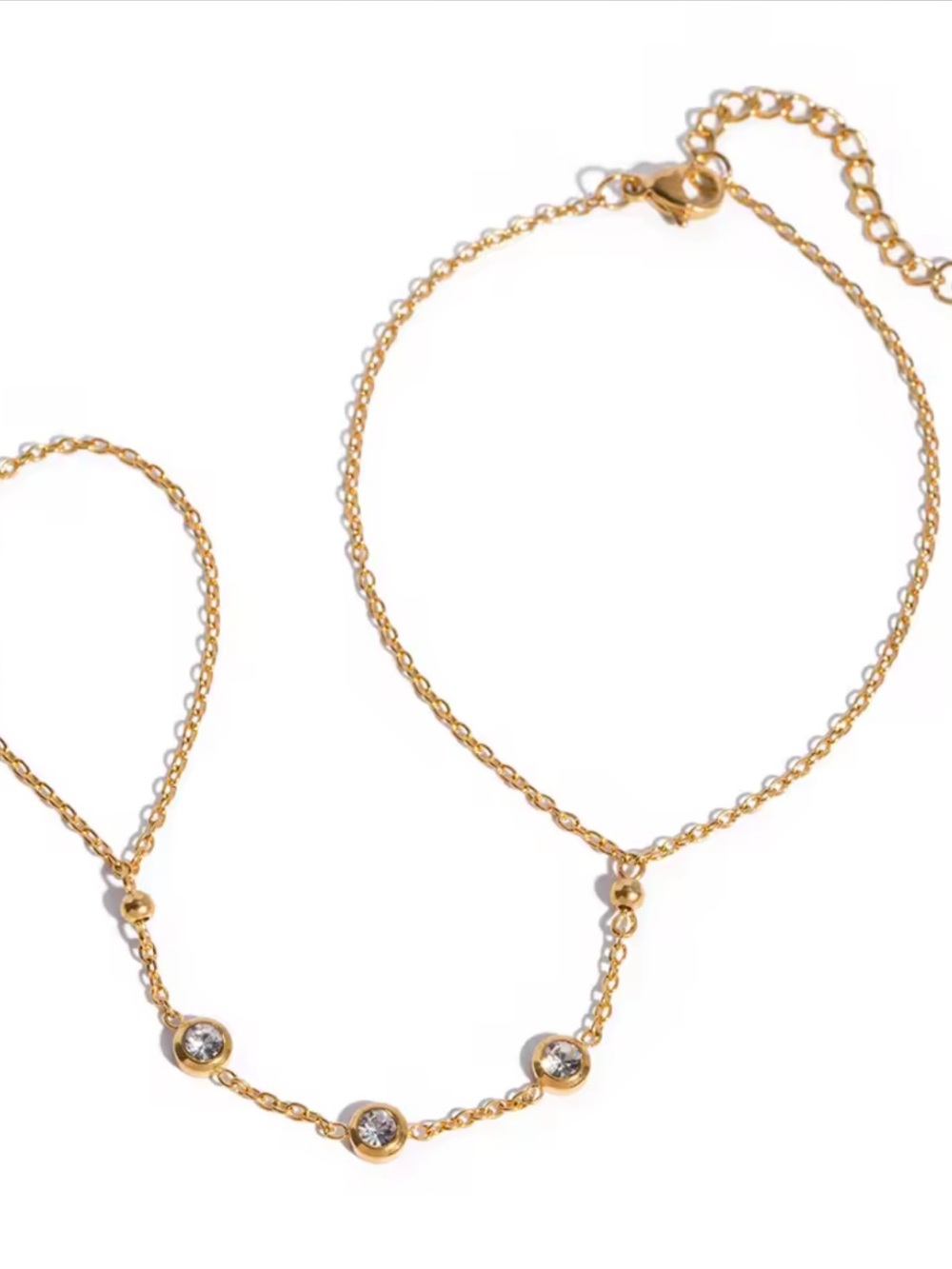 Gold Crystal hand Chain - Women Jewelry